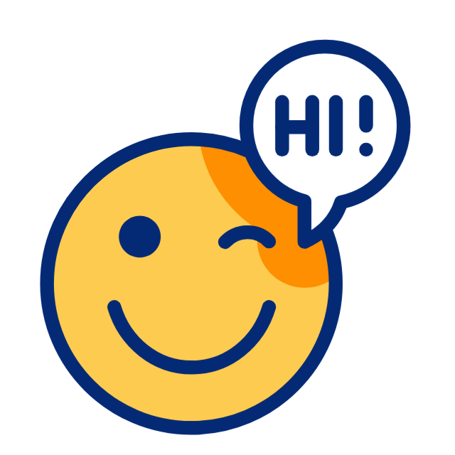 emoji face saying hi